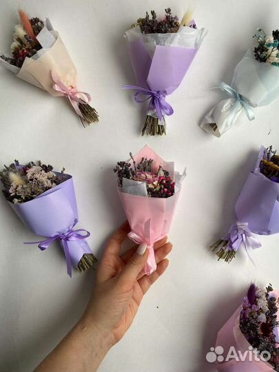 Мини- букетики из сухоцветов