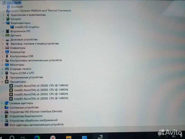 Планшет на windows irbis tw 98