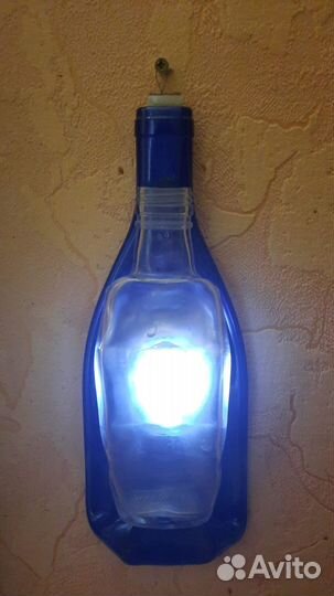 Плоская бутылка светильник