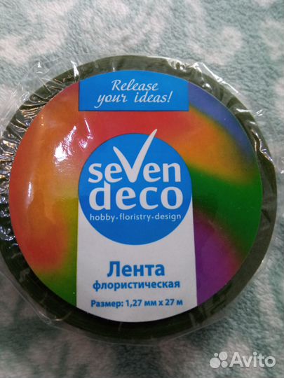 Лента флористическая, атласная, кружево, фетр