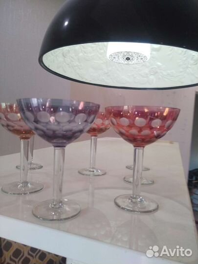 Фужеры Зонтики Старая Богемия.двухслойные