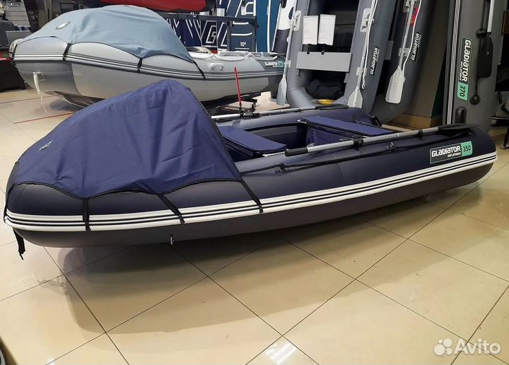 Лодка пвх Gladiator E350 PRO темно-синий
