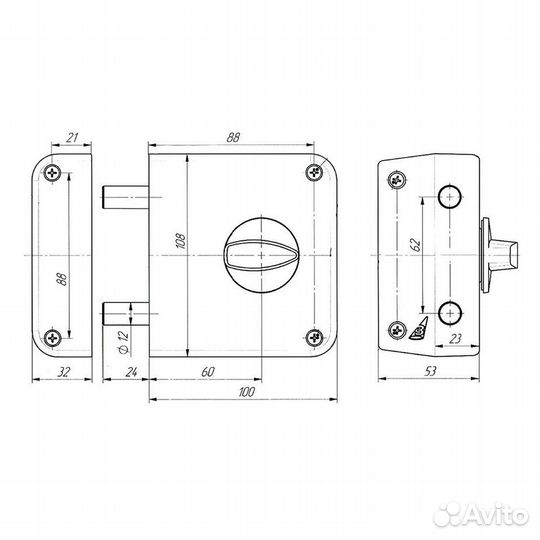 Замок накладной зн 1-3-2