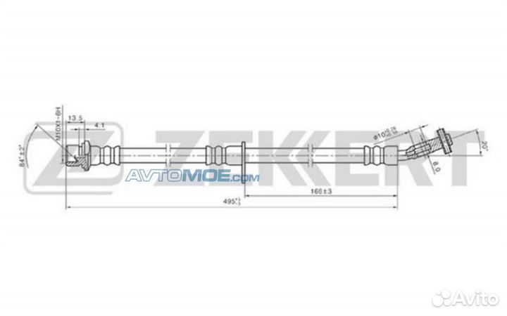 Шланг тормозной передний левый Toyota Avensis (T22