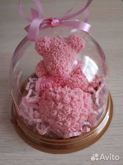 Мишка с сердцем из мыла