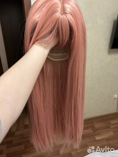 Розовый парик для косплея 65 см