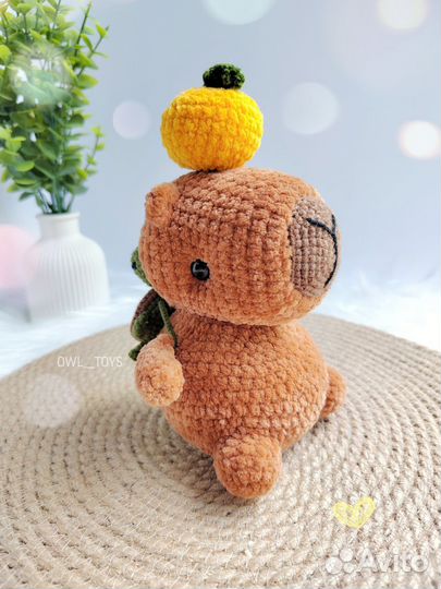 Вязаная мягкая плюшевая игрушка капибара