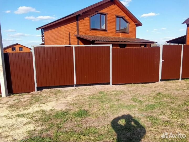 Забор из профнастила с установкой