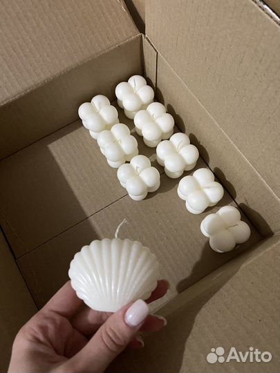 Свеча bubl, пион, ракушка соевый воск