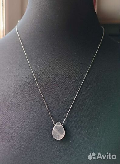 Кулон из Розового Кварца на цепочке