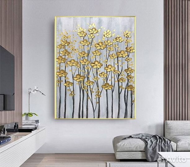 Текстурная Картина маслом на холсте цветы