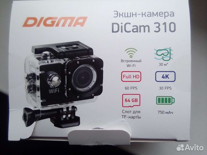 Новая экшн камера Digma DiCam 310, 520 4K стабилиз
