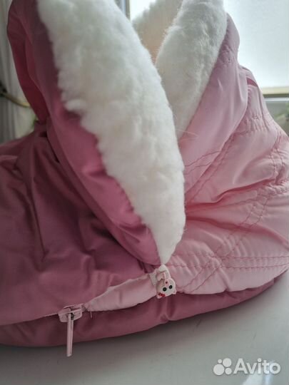 Зимний конверт в коляску на выписку для девочки 0+