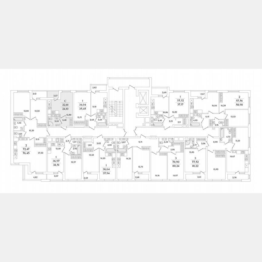 Квартира-студия, 24,1 м², 12/17 эт.