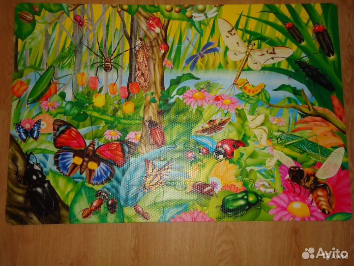 Пазл мягкий с насекомыми 24 части, 44х59х1