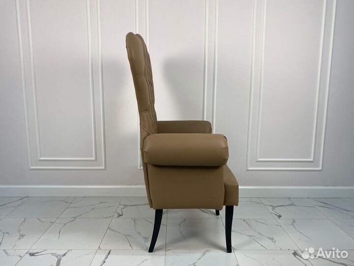 Кресло-трон Компакт, коричневая экокожа