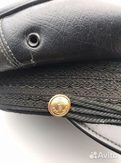 Фуражка морская капитанская кожаная