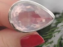 Кольцо с розовым кварцем "Слеза Галадриэль"
