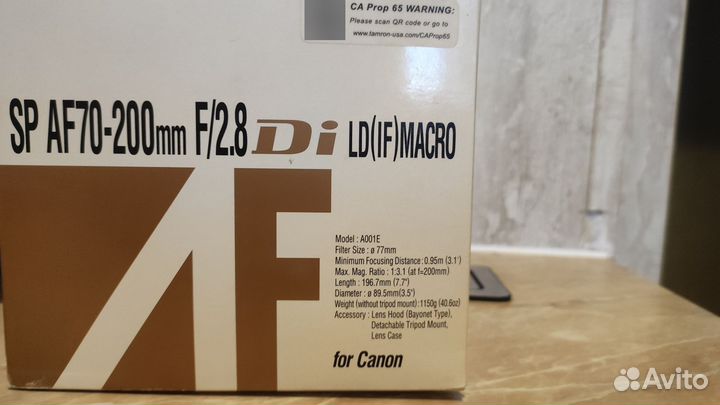 Объектив Tamron SP AF 70-200mm f/2.8 Di LD (IF)
