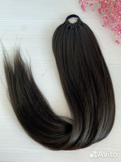 Афро хвост на резинке, накладной съемный хвост