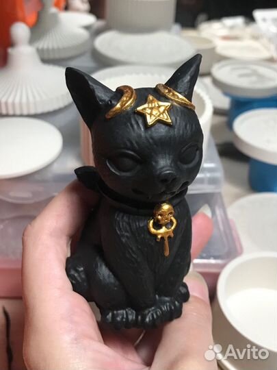 Гипсовая фигура статуэтка магический кот вампир