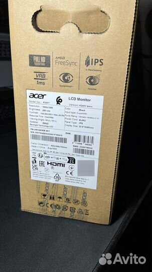 Монитор Acer K243Ybmix 75Hz 1920x1080 IPS