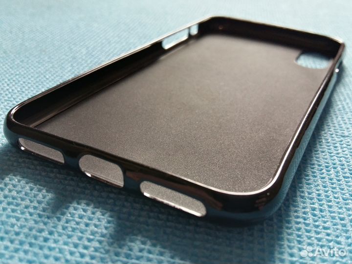 Матовая Накладка (чехол) iPhone X (белый, чёрный)