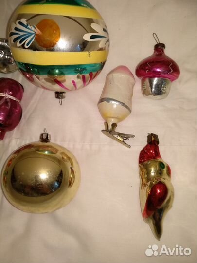 Много ёлочных украшений игрушки СССР