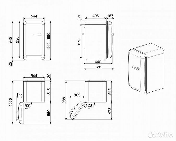 Холодильник smeg FAB10LCR2