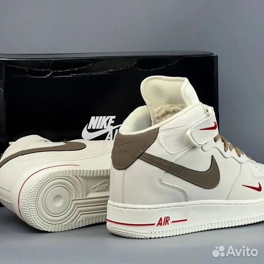 Nike Air Force 1 High Beige с Мехом
