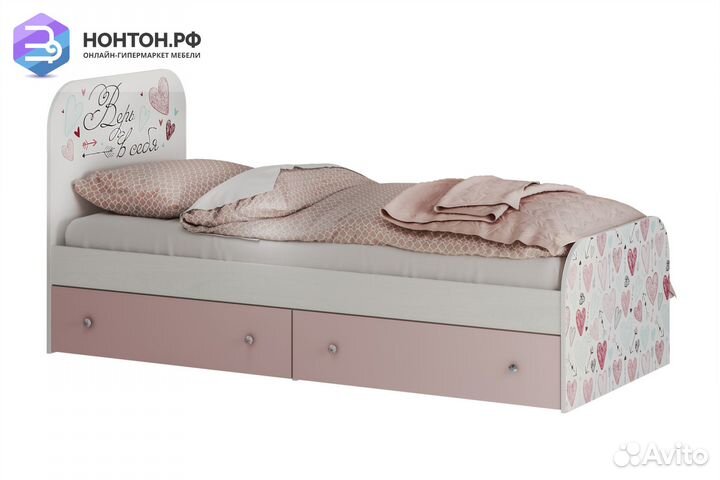 Кровать детская Малибу кр-10 light белая