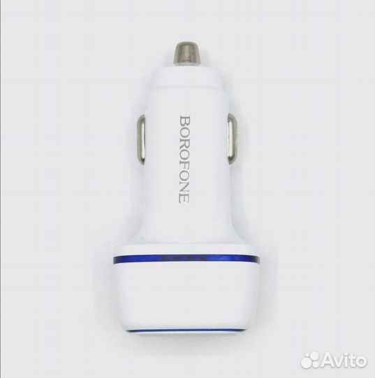 Автомобильное зарядное устройство USB/Type-C белое