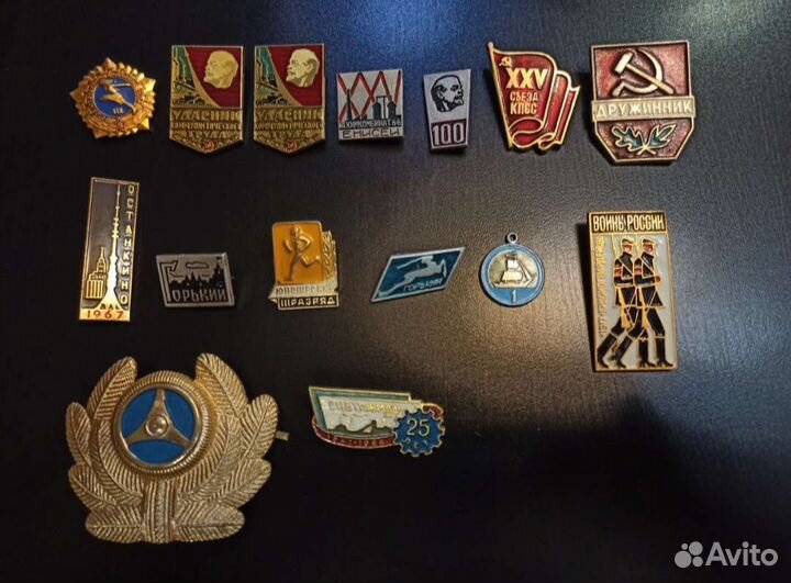 Значки СССР + какарда моряка
