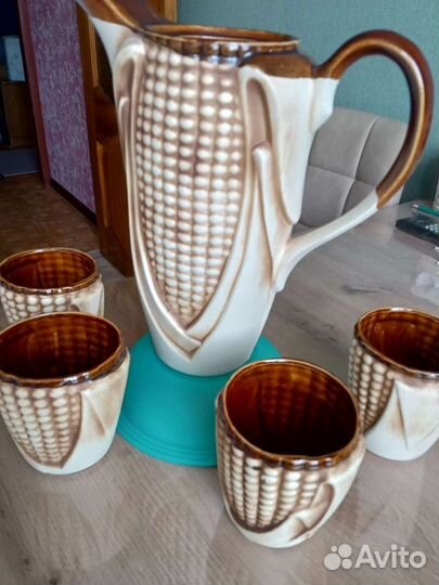 Кувшин керамика+ 4 бокала