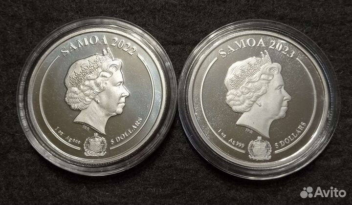 Монеты Самоа Даффи Дак Дорожный бегун Серебро