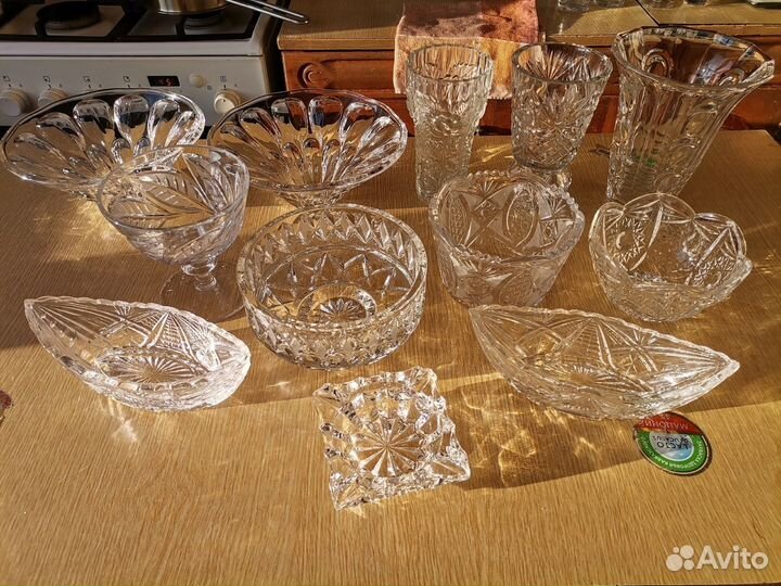 Хрусталь СССР, салатники, вазы, всё новое