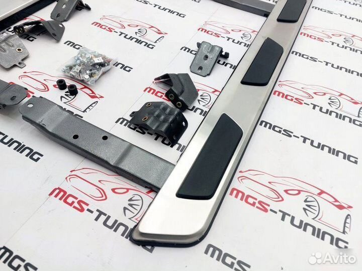 Силовые пороги Audi Q7 4L 05-15 подножки ауди ку7