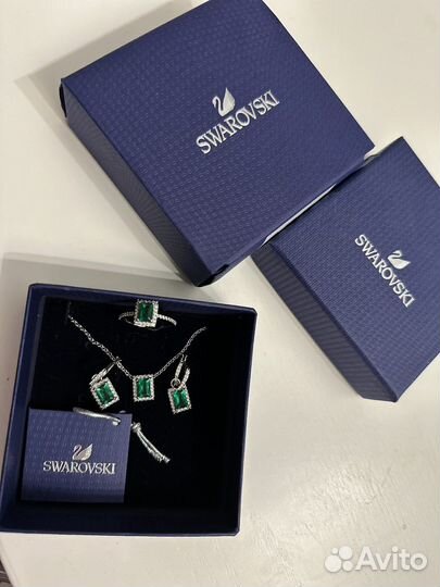 Swarovski серьги кольцо кулон