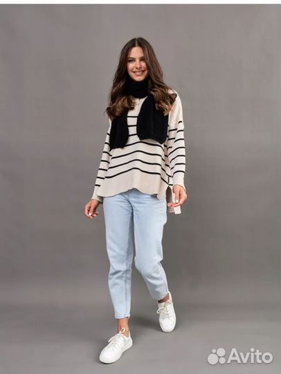 Шарф из ангоры и шерсти новый черный