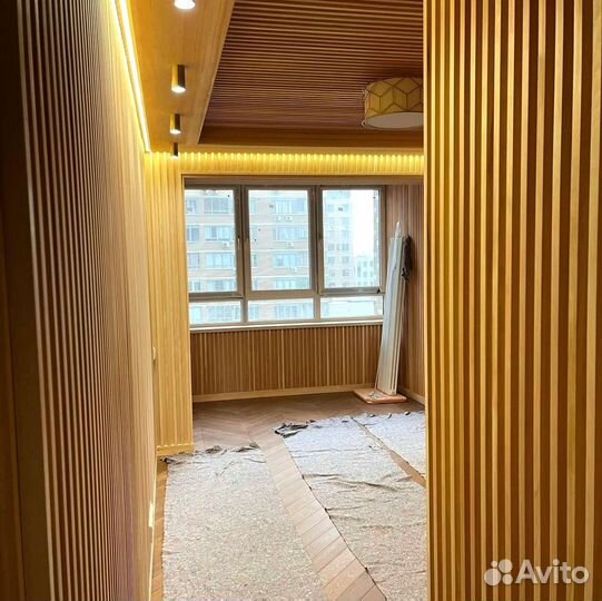 Деревянный потолок из массива дерева