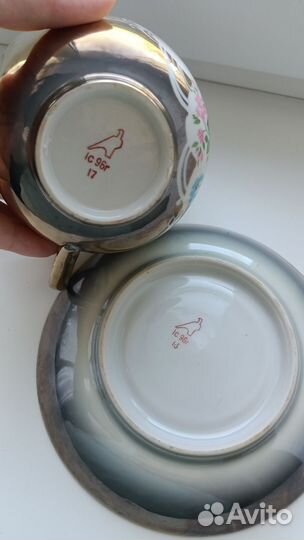 Большая чайная кружка с блюдцем