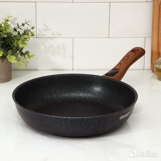 Сковорода Granit ultra blue, d28 cм, съёмная ручка