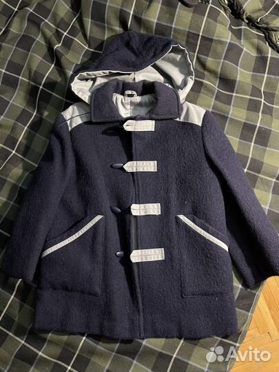 Детское пальто для мальчика, шерсть, размер 110