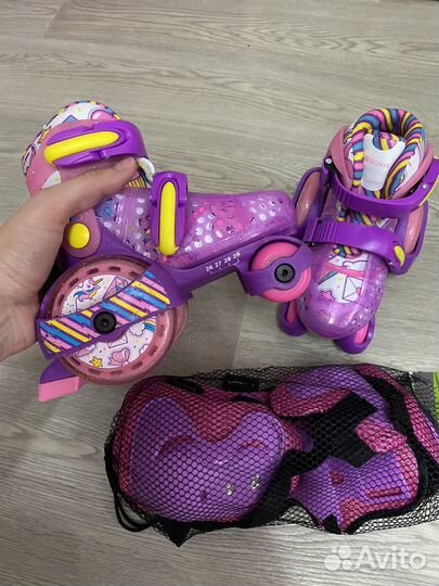 Роликовые коньки трехколесные 26-29 размер