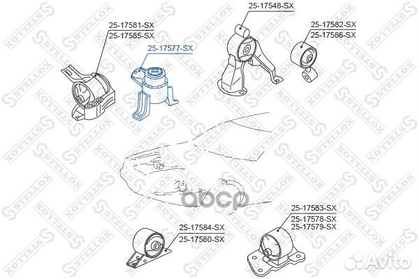 25-17577-SX подушка двигателя правая Mitsubish