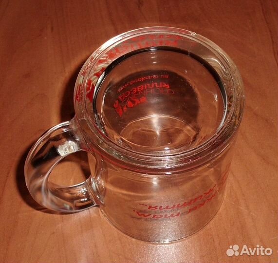 Кружка толстое прозрачное стекло высота 9.5 см