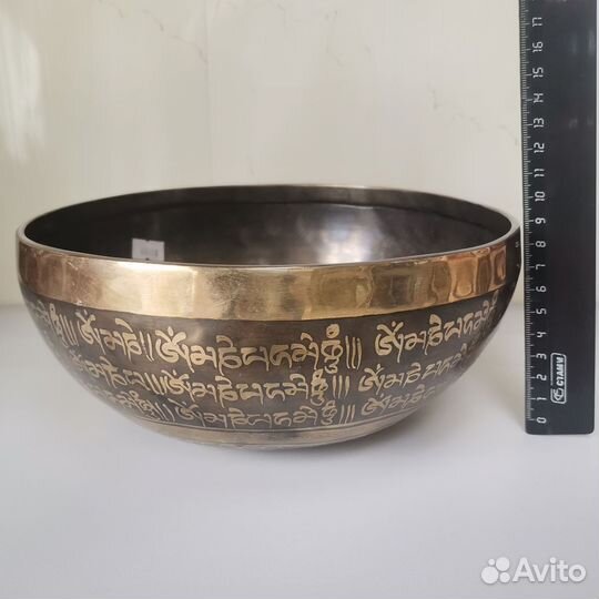 Тибетская поющая чаша 9 металлов, d-22см. Кованая