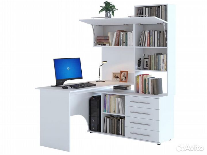Компьютерный стол кст-14 Белый правый