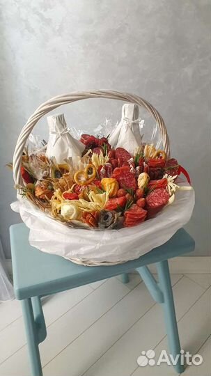 Съедобная корзина для мужчины, съедобный букет