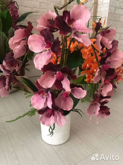 Композиции орхидеи искусственные цветы